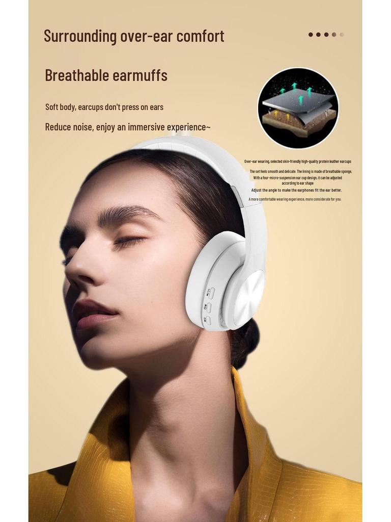 Hot-Selling Head-Mounted Bluetooth Earphones with Card Slot, Wired Option, Deep Bass, Stylish Design, and Comfortable Universal Fit.