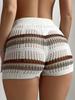 European-American Style Fashion Striped Knit Beach Shorts