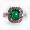 Women's Green Zircon Silver Plated Ring Fashion Wedding Bague Jewelry Gift