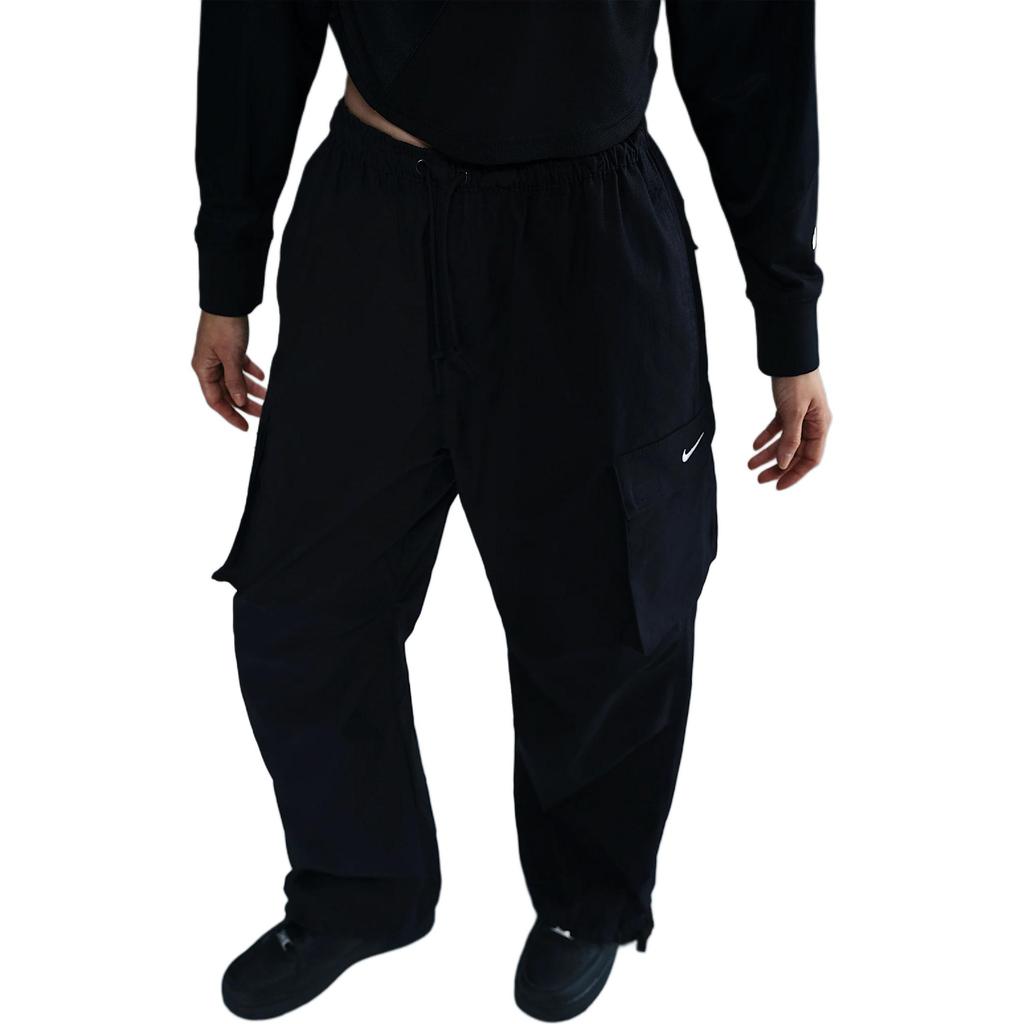 Nike Sportswear Logo Solid Comfortable Casual Work Pants Women Pants Black White IB1059-010