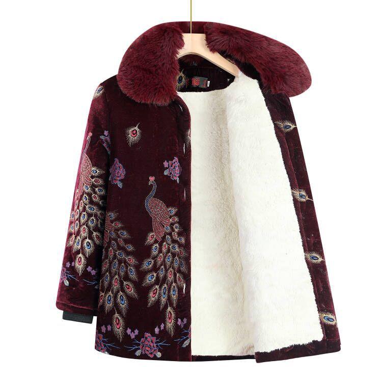 

Зимнее хлопковое пальто из овечьей шерсти для женщин, средней длины, с меховым воротником и толстой хлопковой курткой XXXL