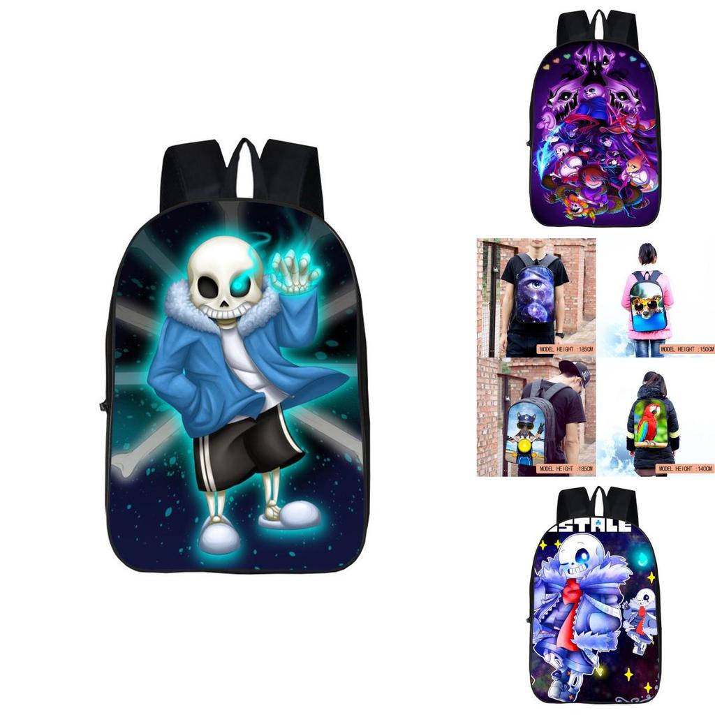 Durable 17-inch Undertale Sans Backpack For Kids With Adjustable Straps And Stylish Design
