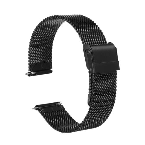 

uxcell 316L Stainless Steel Mesh Watch Band, 19mm Quick Release Adjustable Metal Watch Strap for Men and Women, Black