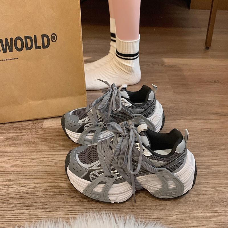 

Fleece suction film sole dad shoes women s 2025 dynamic season new retro sports shoes women s versatile thick sole heightening casual shoes 40 серый