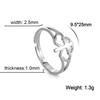 Teamer Cross Jesus Stainless Steel Open Adjustable Ring for Women Men Christian Religious Amulet Jewelry Gift for Family Friend
