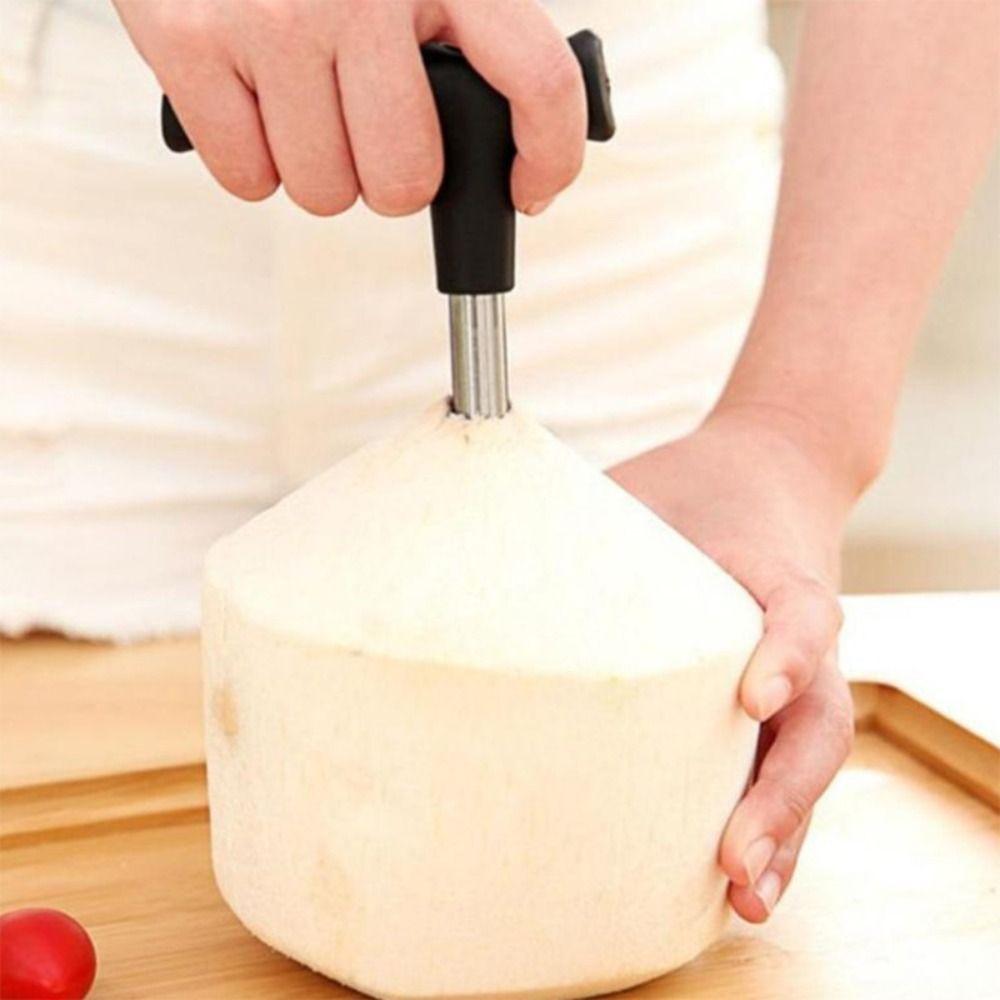 Stainless Steel Coconut Opener Plastic Handle Coconut Opening Tool Easy and Fast Cooking