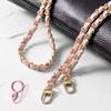 Zinc Zinc Alloy Metal Leather Chain PU Leather Phone Hanging Rope Cellphone Lanyard  for Phone Hanging