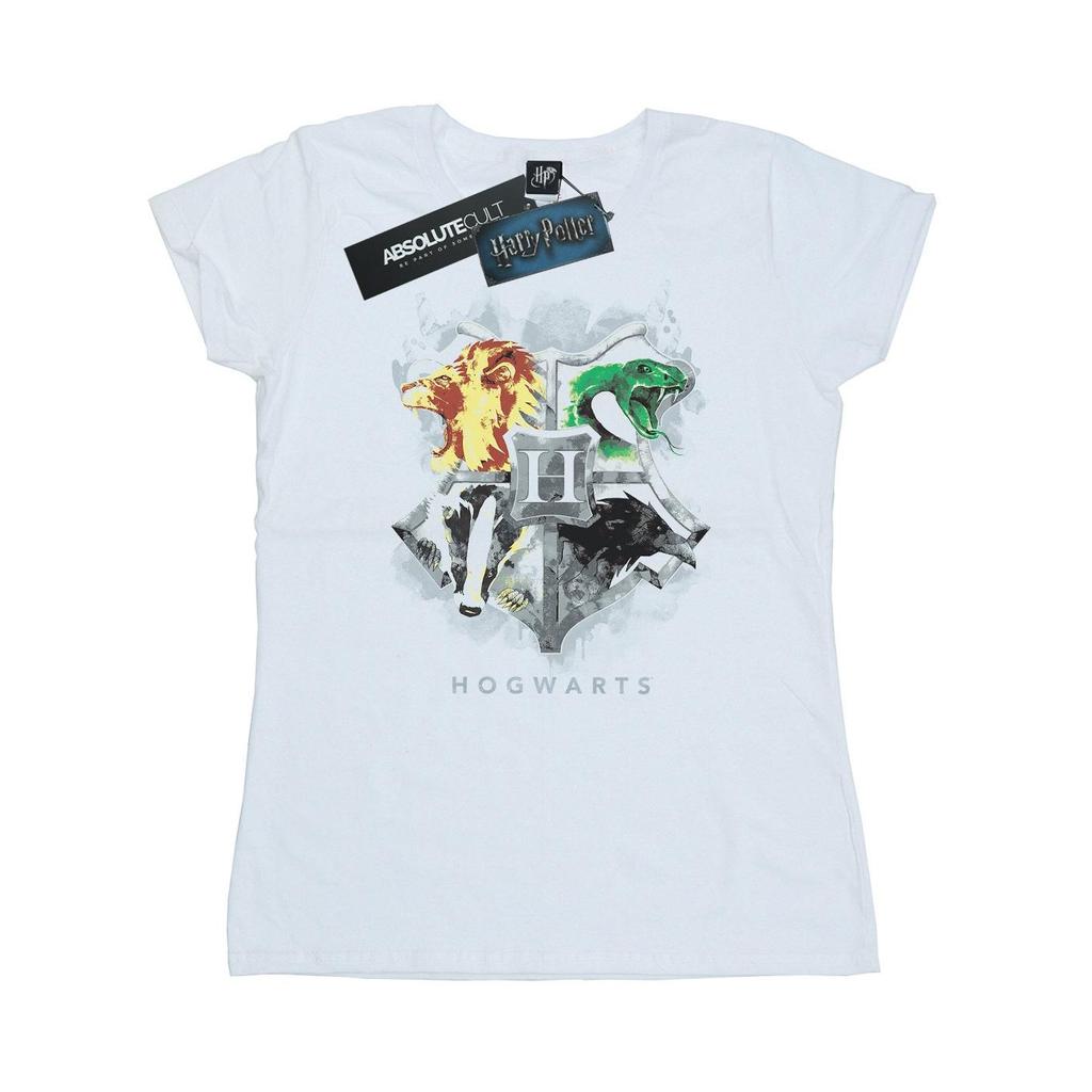 Harry Potter Womens/Ladies Hogwarts Painted Crest Cotton T-Shirt