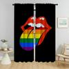 Halloween Decoration The Rollings Stones Curtains for Living Room Curtain Home Interior Curtains 2 Pieces Tulle for Bedroom