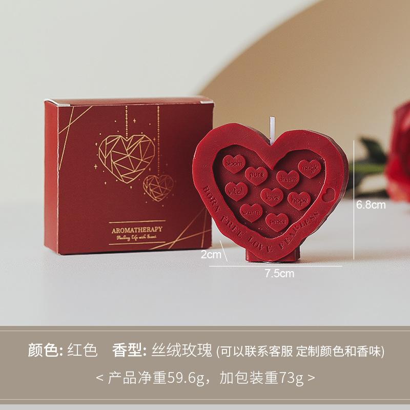 Romantic Love Candles Heart Shaped Scented Candle with Gift Box for Valentine's Day Proposal Anniversary Wedding Party Decor