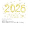 Christmas Glass Stickers 2026 Number Blessings Golden Flame Effect Waterproof Easy to Apply New Year Window Decals
