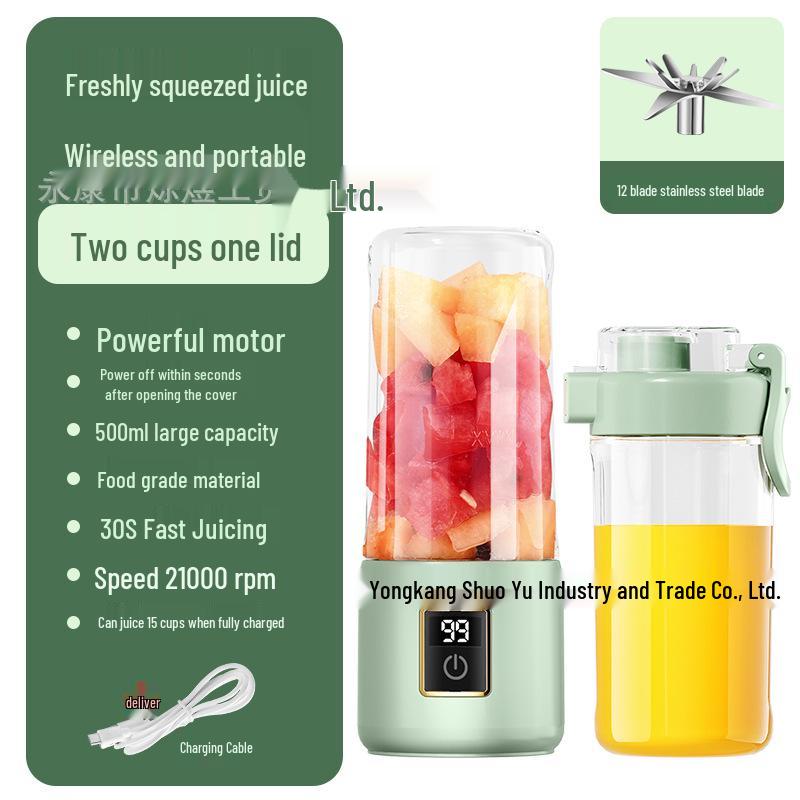Compact Fully Automatic Multifunctional Juicer & Food Processor - Portable Electric Juicing Cup