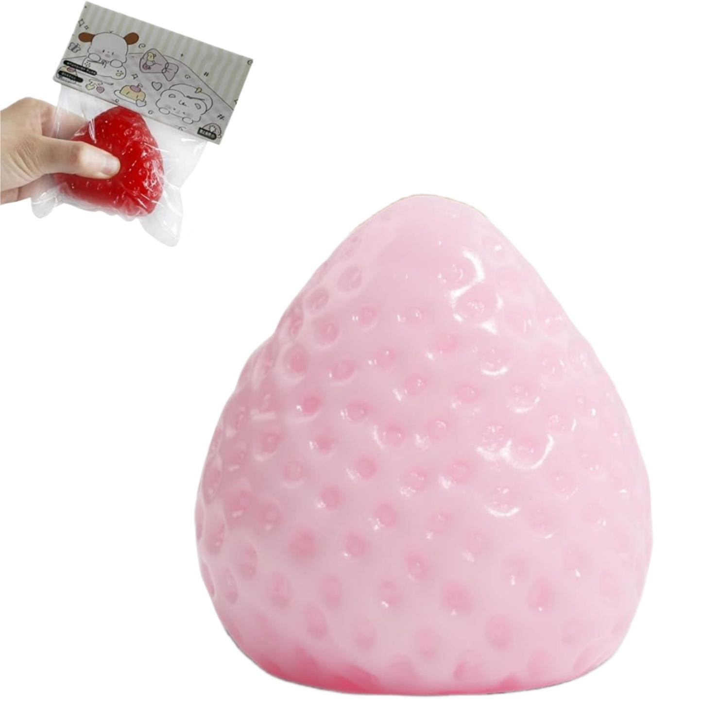 

Kids Childrens Toys 1Pc Squishy Big Strawberry Squeeze Toy Soft Pinch Fruit Pop Fidget Party Entertainment Games Halloween Christmas Gift Present розовый