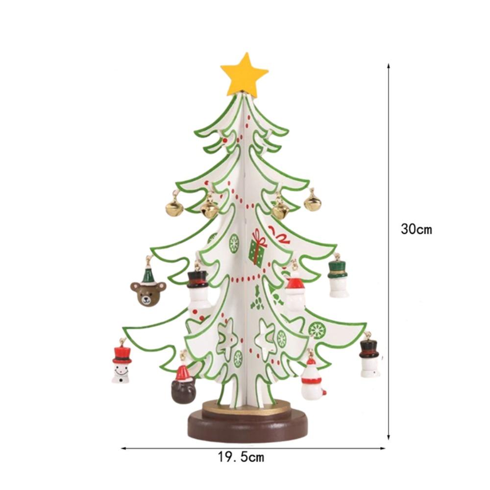 Wooden Material Christmas Tree Ornament Stereo Structure Christmas Decoration  Home