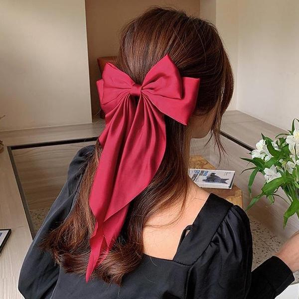 Ribbon Bow Hair Clip Large Vintage Style Hair Clip Spring Clip Hair Accessory Headwear Accessory