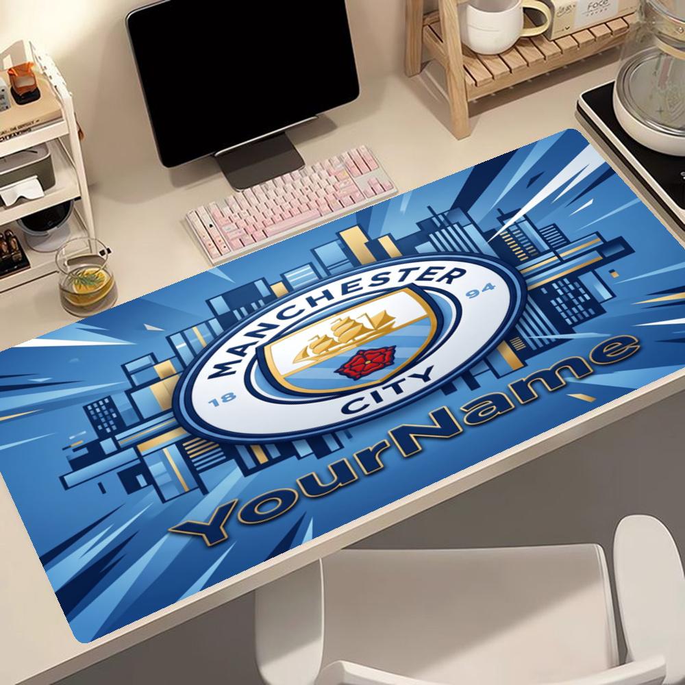 Manchester City Customized Name Mouse Pad Keyboard Mat Desktop Mouse Pad Nonslip Rubber Bottom Office Desk Accessory
