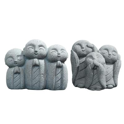 Yuzhiye Jizo Figurines, Set of 2, Cute and Stylish Small Jizo Ornaments, Soothing Buddhist Statues, Buddhist Objects, Amulets, Decorative Charms,