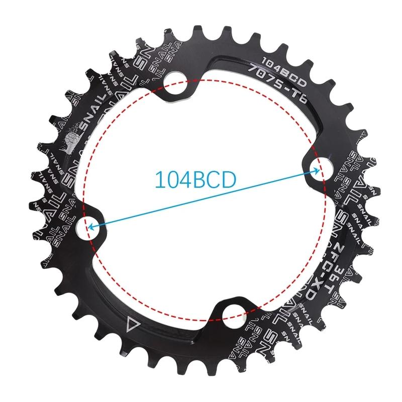 SNAIL Zębatka 104BCD Szosowa MTB Rower Górski Jednorzędowa Okrągła Narrow Wide Zębatka 32T 34T 36T 38T 40T 42T