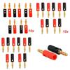 10pcs Banana Speaker Plugs Silver 4mm Banana Plug Connector For Audio Video Speaker Cable Adapter Terminal