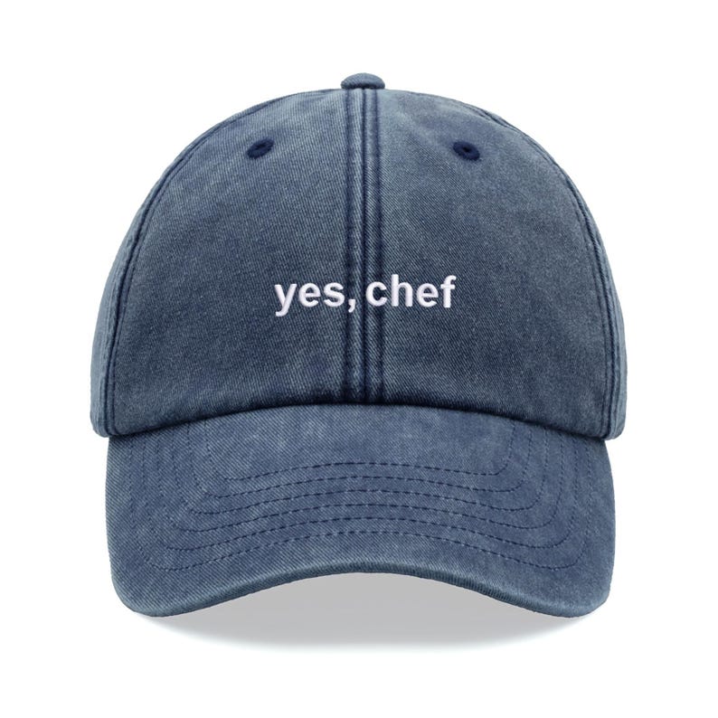 

1Pc Yes, Chef Printing Baseball Cap Vintage Washed Unisex Dad Hat Low Profile Adjustable Fade Outdoor Summer Holiday Daliywear Adjustable