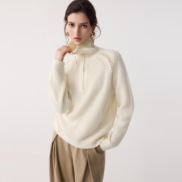 ELLE French Style Lapel Fashion Design Relaxed Pullover High-End Loose Casual Knit Sweater Women Sweater EZ53173