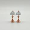 2 Pcs Dollhouse Table Lamp 1:12 Scale Miniature Desk Lamp Mini Table Light Doll House Furniture Accessories (Rose Gold) - Without Light