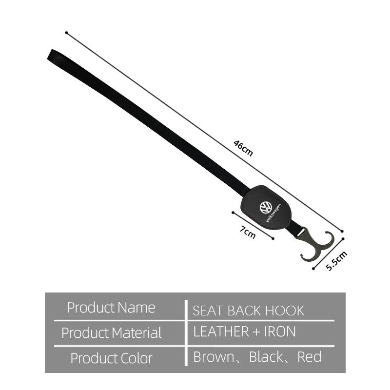 CUP1 Leather Multifunction Car Seat Headrest Hook Logo Hanger Hook For Volkswagen VW Polo Jetta Sagitar Magotan Passat B5 B6 B7 CC