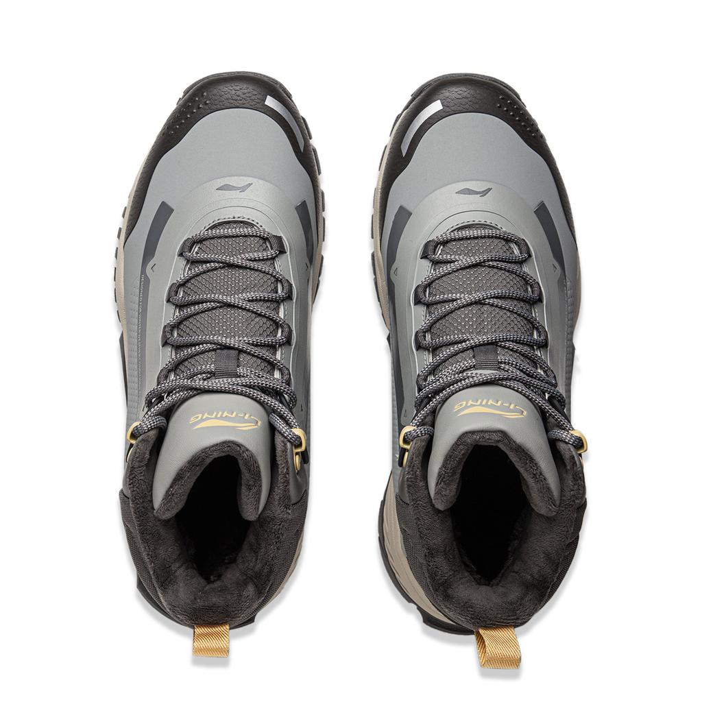 Li Ning Dominant Tiger Slip Resistant Height Increasing Thermal Rebound Mid top Casual Shoes Men's Gray AGLU091-3