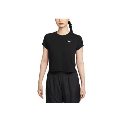 Sportswear Club Comfortable Fashionable Short Fitted Versatile Short Sleeve Regular T-Shirt Women Tops Black HF9457-010