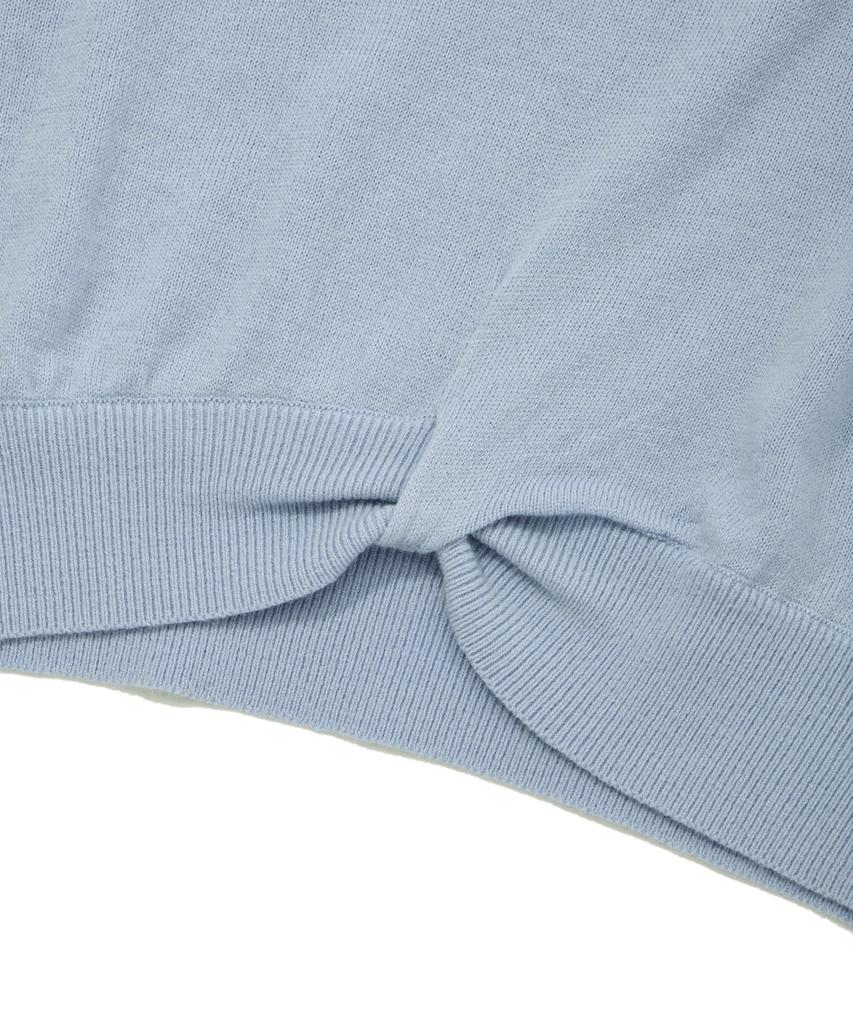 COVERNAT WOMAN Twist Wool Short Sleeve Knit Light Blue