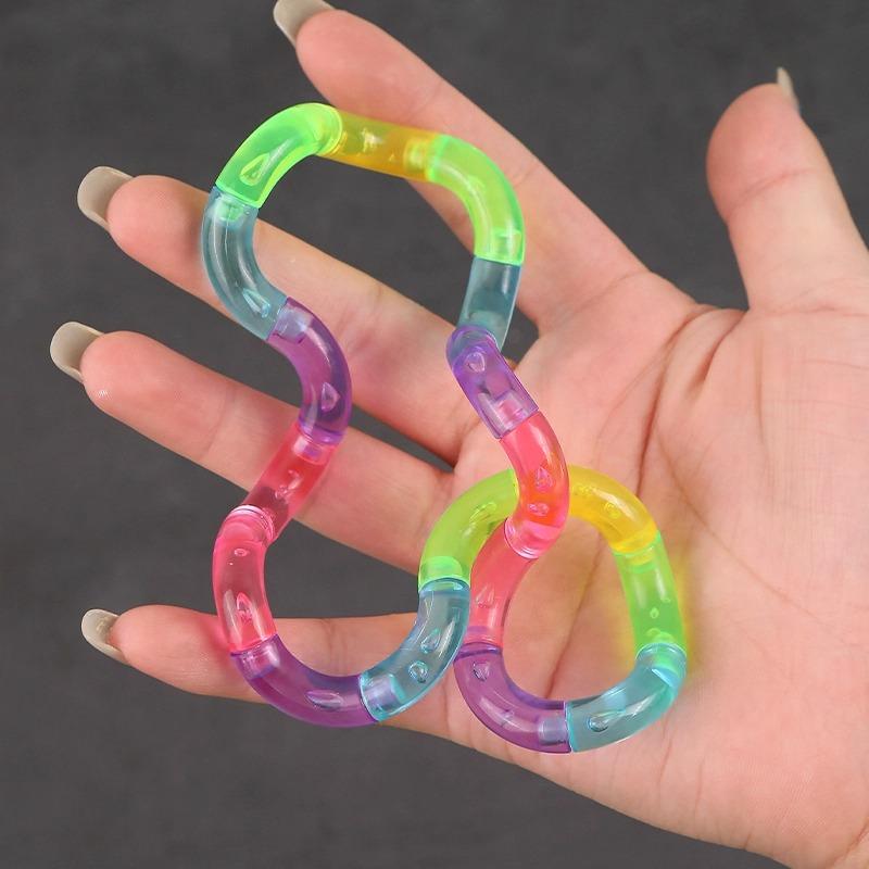 Deformable Rope Tangle Fidget Toy Deformation Twist Rope Knot Pressure Stress Relief Toys Rainbow Color Anti Stress Finger Toy