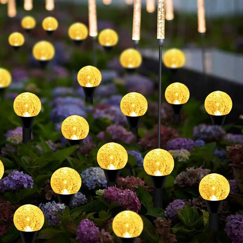 

20/30LED Outdoor Solar Bubbles Lawn Lamp String Set Landscape Decoration IP65 Waterproof Leds Solar-Powered Stake Lights for Garden Yard 15LED Ball