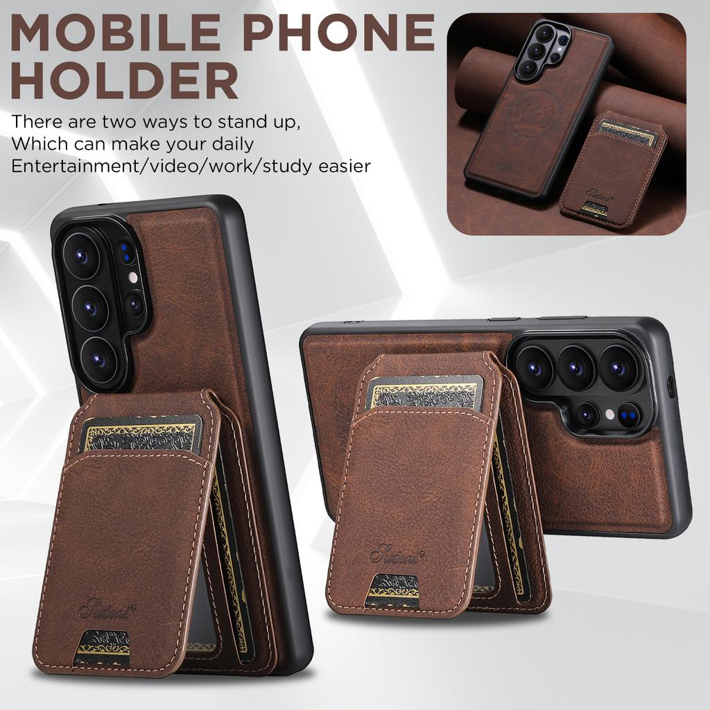 Leather Phone Case for Samsung Galaxy S26 Ultra S25 S24 Plus S23 S22 Note20U Magnet Wireless Charging Card Slot Wallet Cover