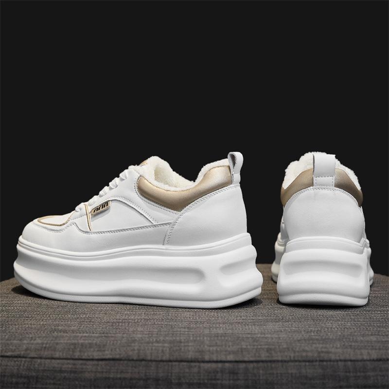 Warm and Velvet Muffin Women's 2026 Winter New Thick-soled Heightened and Thin Board Shoes, Light Casual Shoes Women