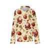 Women's Christmas Printed Button Up Long Sleeved Casual Regular Shirt With Collar Top