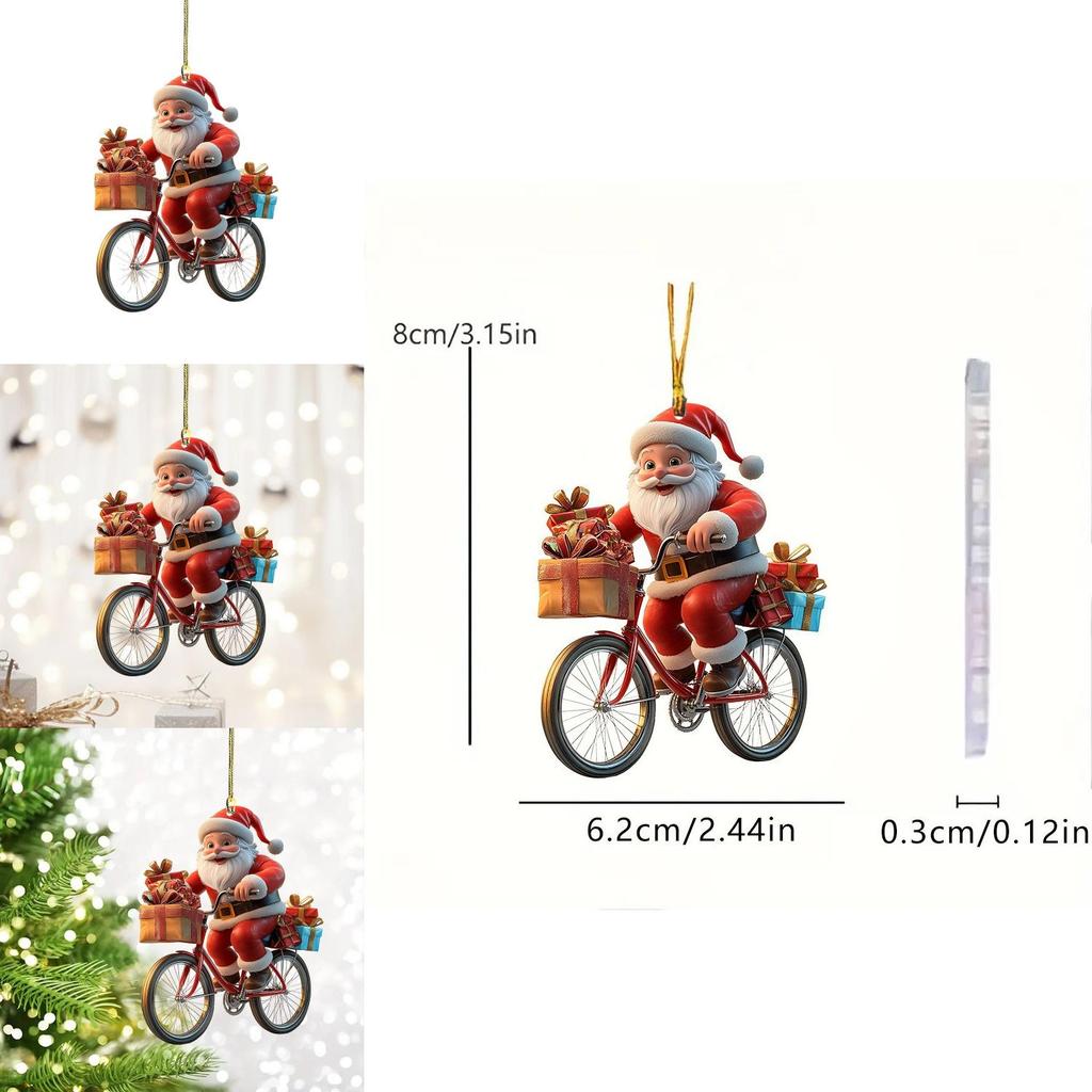 Weihnachten Weihnachtsmann Auto Innenraum Dekor Acryl Hängeornament Für Feiertagsfestlichen Stil