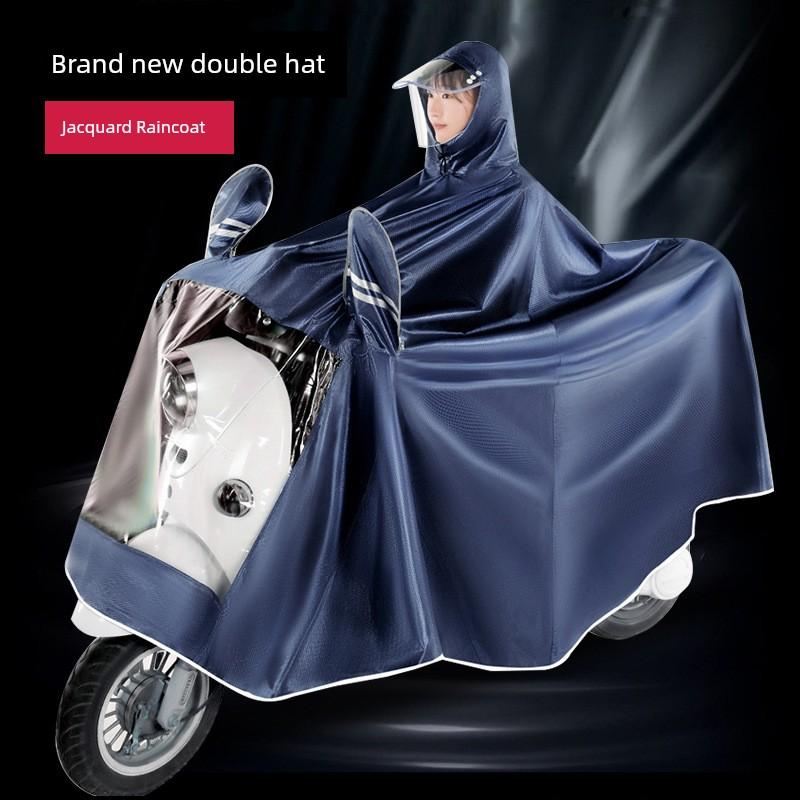 New Model Jacquard Raincoat for Electric Vehicles, Adult-Sized Motorcycle Full-Body Rainproof Poncho, Specially Designed for Electric Scooters