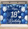 Schwarz Gold Rosa Blau Ballonband Thema Hintergrund, Geschenk zum Erwachsenwerden 18. Geburtstag Party Dekoration Fotografie Hintergrundtuch