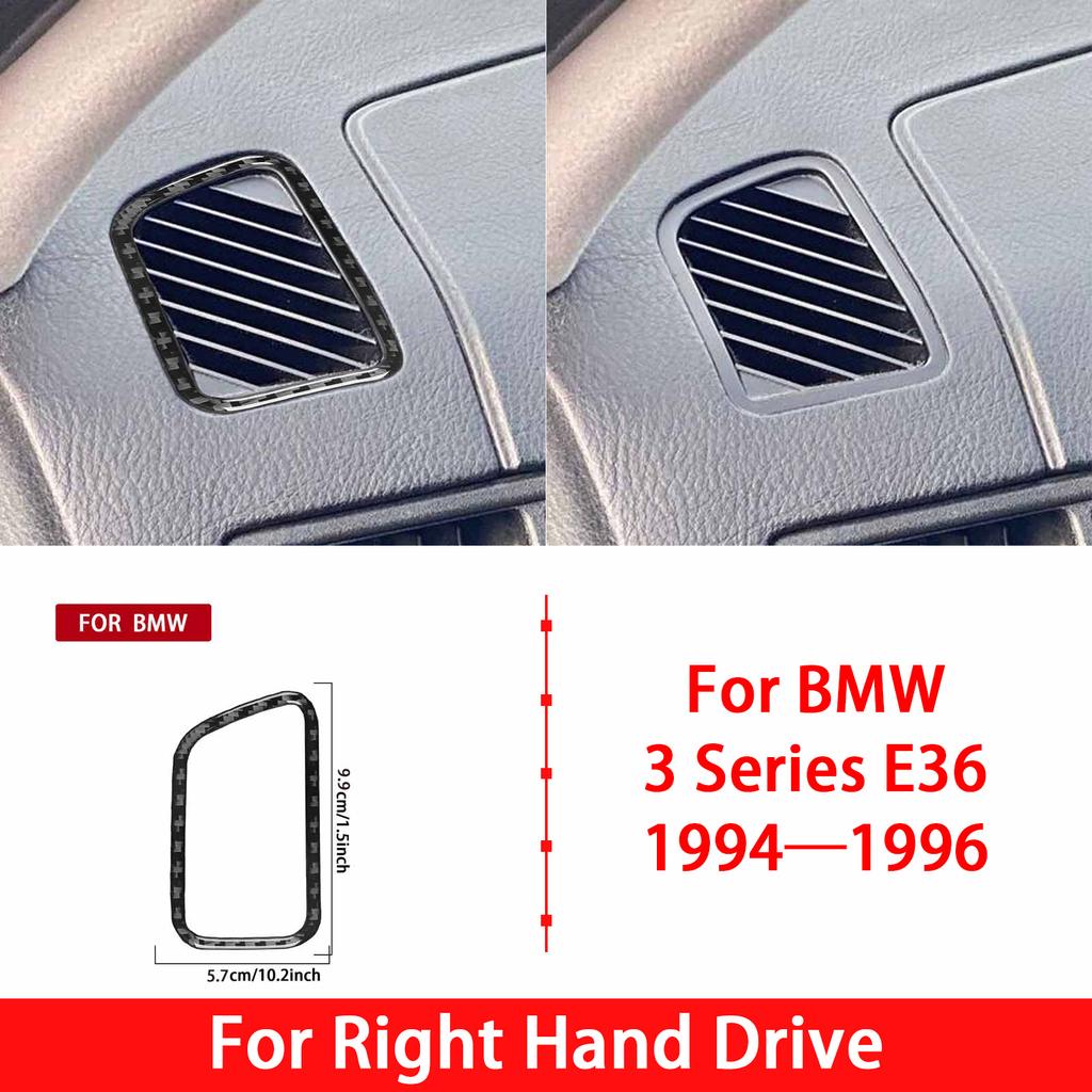 For BMW 3 Series E36 1994 1995 1996 Car Accessories Carbon Fiber Copilot Strip Air Vent Gear Shift Panel Interior Trim Sticker