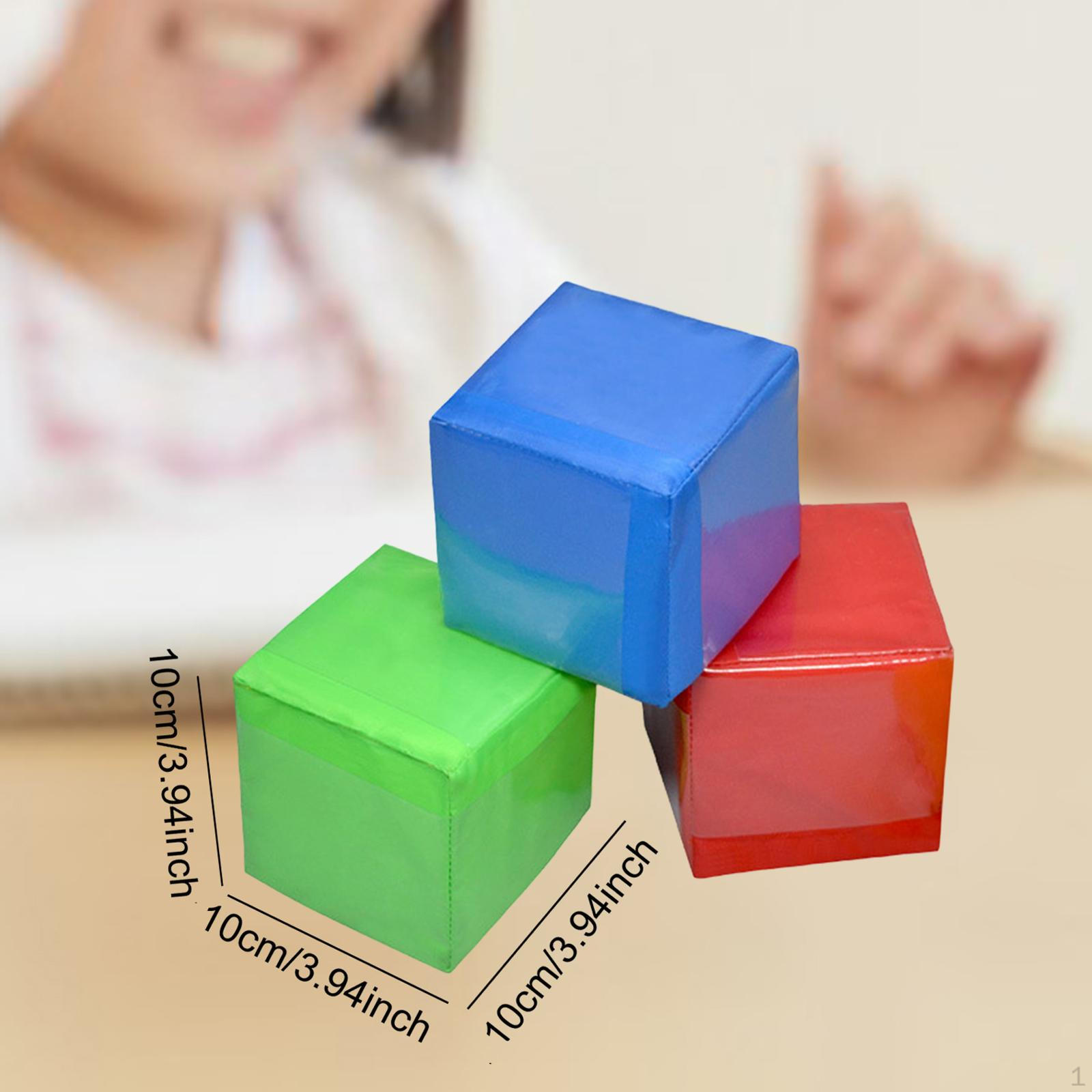 3Pcs Dice with Clear Pockets DIY Picture Blocks 10cm Toys Soft Educational Game for Learning