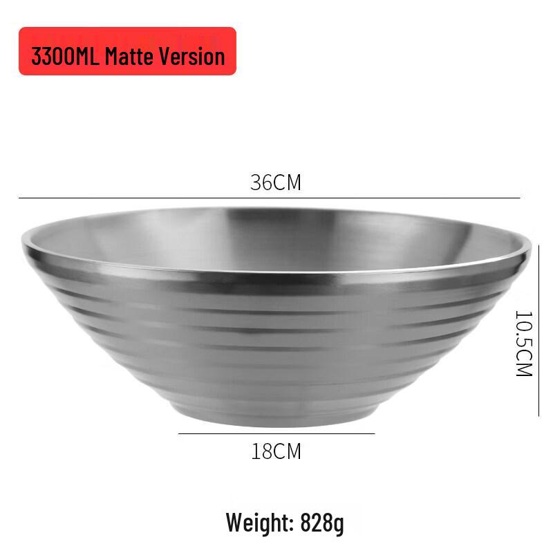 Qiwei 304 Stainless Steel Large Soup and Noodle Bowl