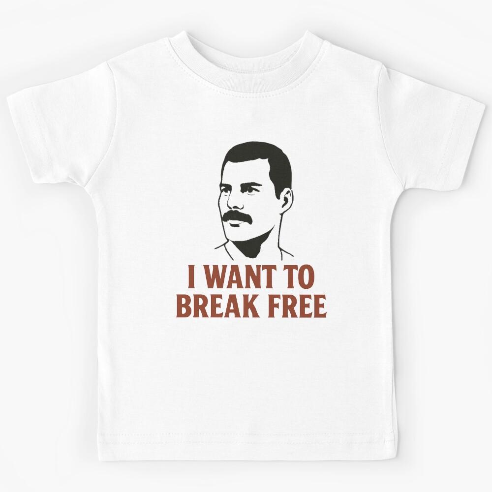 Vintage “I Want To Break Free” Quote Design | Retro Music-Inspired Art | Freedom Expression Graphic Kids T-Shirt 160
