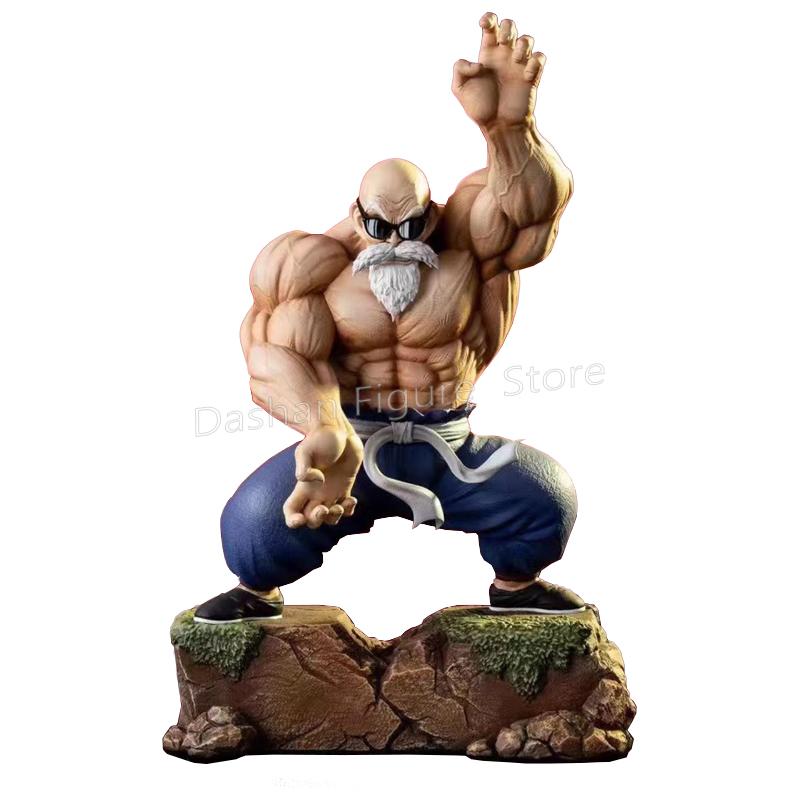 GK Anime 25cm Master Roshi Action Figure Ornament Combat Posture Muscle Kame Sennin Statue PVC Collection Model Toys