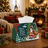 1pc Magical Winter Forest Christmas Tissue Box with Santa Reindeer Owl - Durable Napkin Holder Suitable for Car, Kitchen, Tabletop Decor, Holiday Part