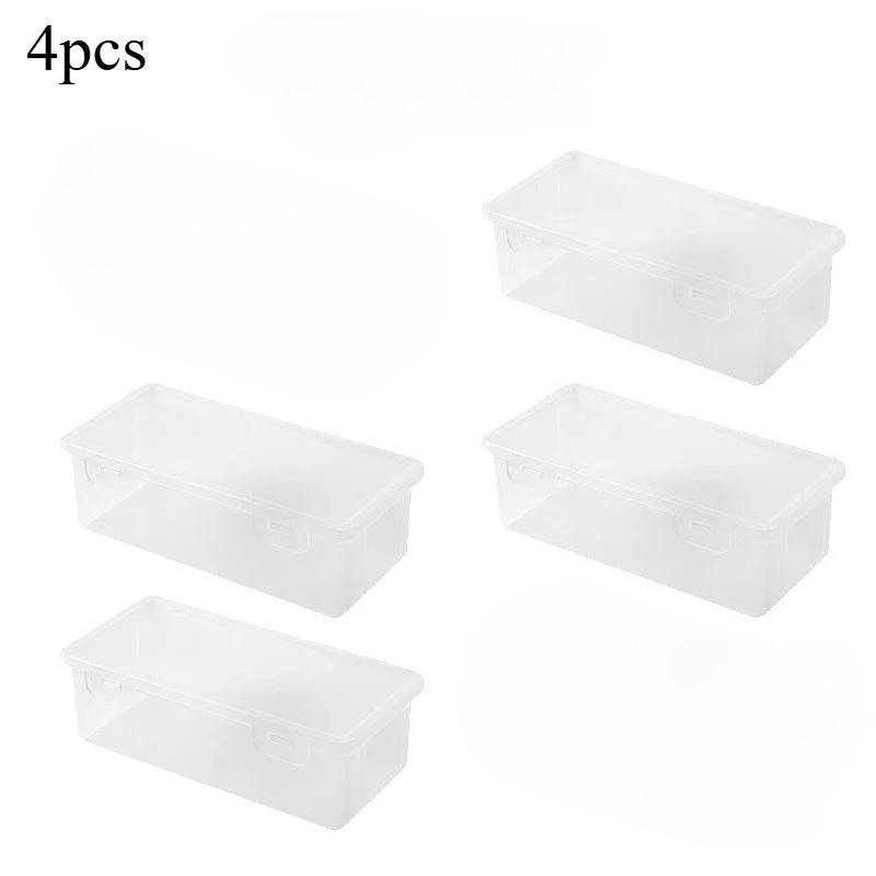 4pcs Large Transparent PP Storage Boxes with Lids Used for Storing Office Supplies Pencils and Crafts 3990₽