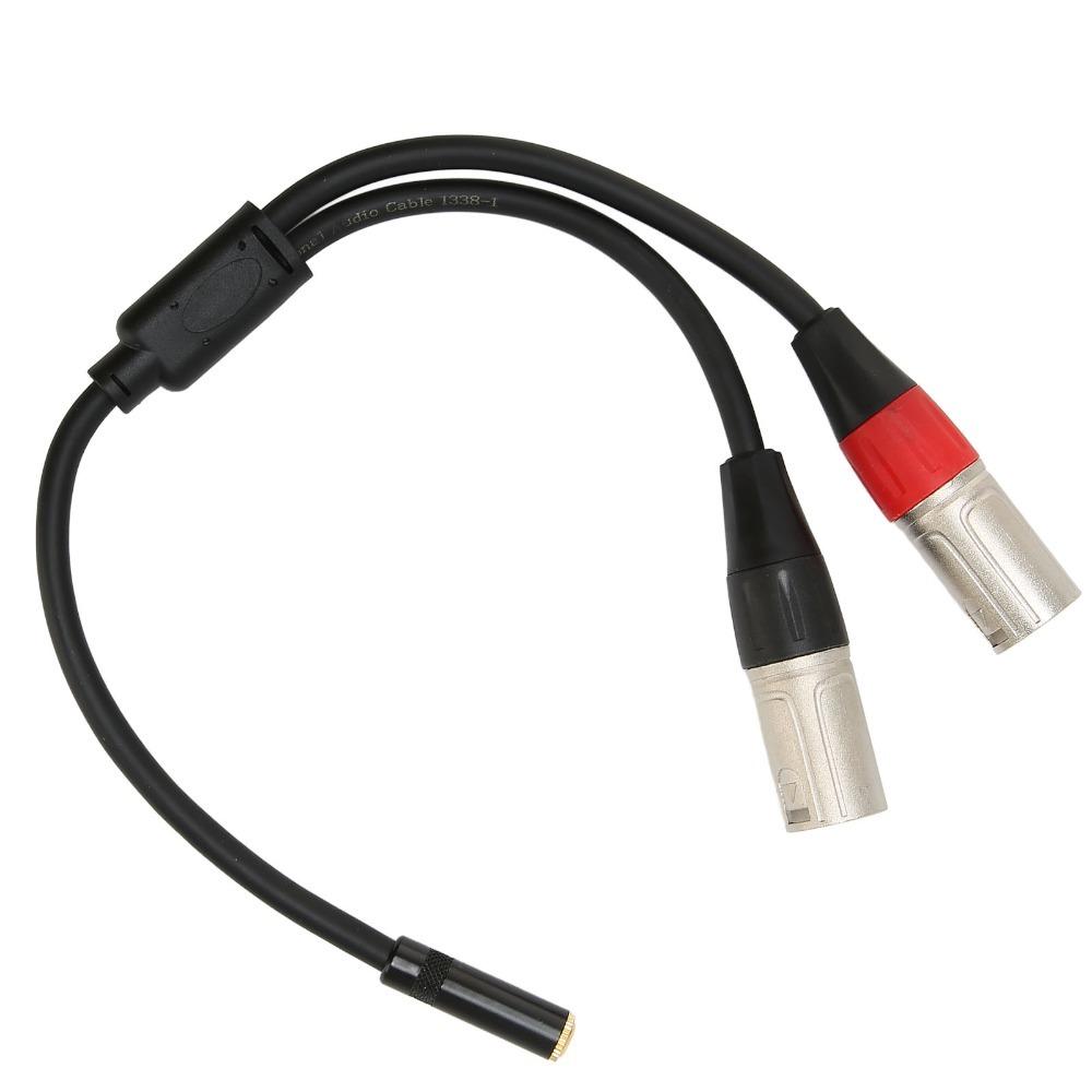 1.0ft 3.5mm 1/8 To XLR Microphone Cable Professional Stereo Cable  Microphone Connection