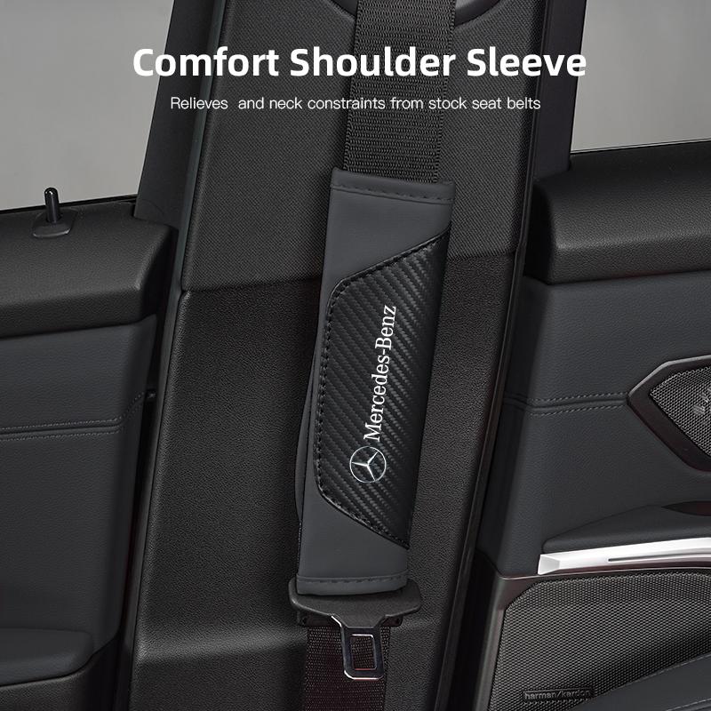 UHLGY1 2025 Hot 2Pcs Car Seat Belt Shoulder Protection Covers Pads For Mercedes Benz AMG E S C A B Class GLE GLS CLS GLC CLA GLA GLK GL
