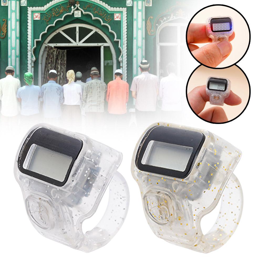 1Pcs Finger Counter W/ Compass Islamic Tasbih Digital LED Electronic Handheld Tally Counter Finger Counter Resettable Clicker