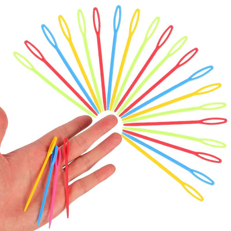 80/160PCS Colorful Knitting Needles Plastic Sewing Needle 7cm Size Large Eye Sweater Weaving Sewing Needle Craft Accessories ZYF