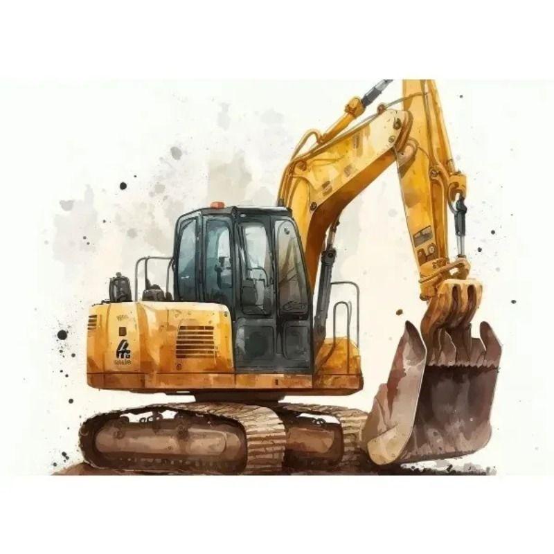 Watercolor Toy Car Tin Painting for Kids Room Decor